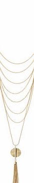Dorothy Perkins Womens Gold Multi Chain Disk Necklace- Gold