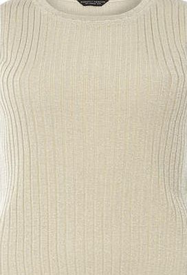 Dorothy Perkins Womens Gold Rib Vest Top- Gold DP55336520