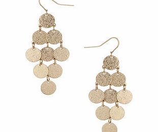 Dorothy Perkins Womens Gold Sandblast Disk Earrings- Gold