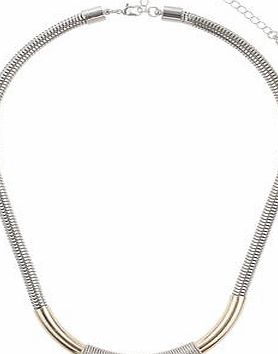Dorothy Perkins Womens Gold Tube And Silver Necklace- Gold