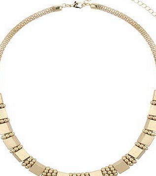 Dorothy Perkins Womens Gold Tube And Square Necklace- Silver