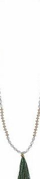 Dorothy Perkins Womens Green Beaded Tassel Necklace- Pink