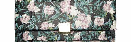 Dorothy Perkins Womens Green floral landscape clutch bag- Green