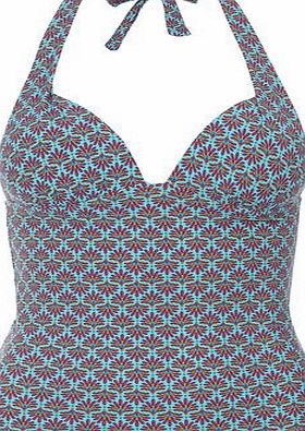 Dorothy Perkins Womens Green Gem Plunge Tankini Top- Green