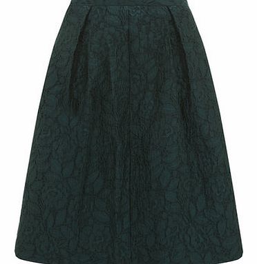Dorothy Perkins Womens Green Jacquard Midi Skirt- Green DP14557011