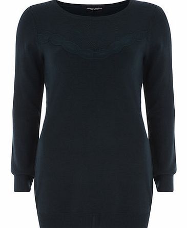 Dorothy Perkins Womens Green lace yoke tunic- Dark Green