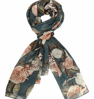 Dorothy Perkins Womens Green Lavish Forest Chiffon Scarf- Green