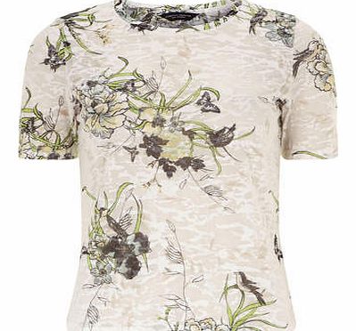 Womens Green oriental burnout tee- Green