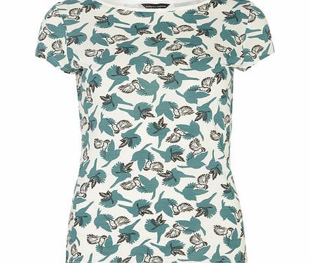 Dorothy Perkins Womens Green Swallow Print Tee- Green DP56387350