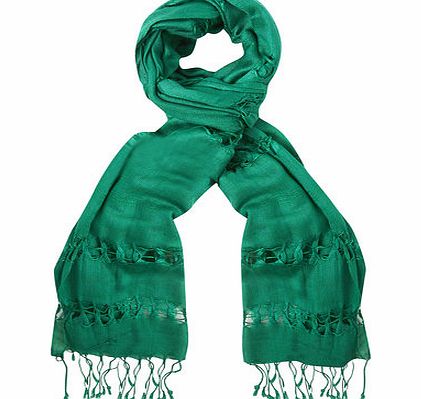 Dorothy Perkins Womens Green Textured Stripe Scarf- Green