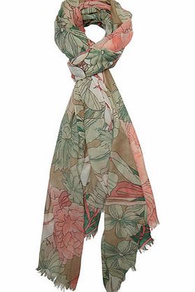 Dorothy Perkins Womens Green Ultimate Floral Scarf- Green