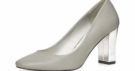 Dorothy Perkins Womens Grey and silver block heels- Grey