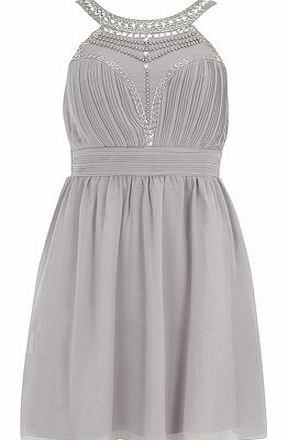 Dorothy Perkins Womens Grey Bead Embellished Dress- Grey