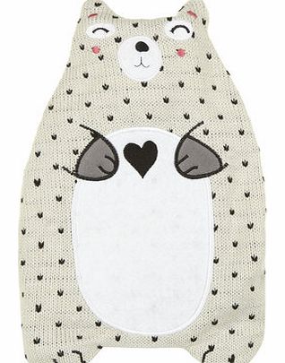 Dorothy Perkins Womens Grey Bear Hot Water Bottle- Cream