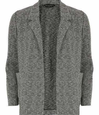 Dorothy Perkins Womens Grey Check Boyfriend Jacket- Grey