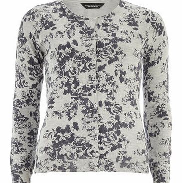 Dorothy Perkins Womens Grey Floral Print Cardigan- Grey DP55148462