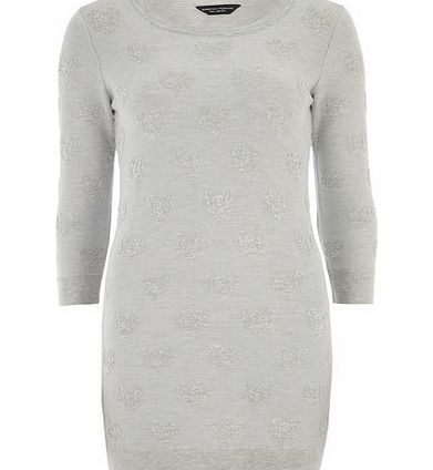 Dorothy Perkins Womens Grey Heart Textured Tunic- Grey DP55145766