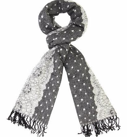 Dorothy Perkins Womens Grey Lace Blanket Scarf- Grey DP11125327