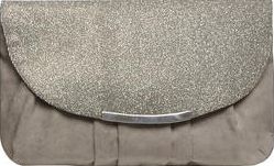 Dorothy Perkins, 1134[^]262015000713977 Womens Grey pleat curve clutch Bag- Grey