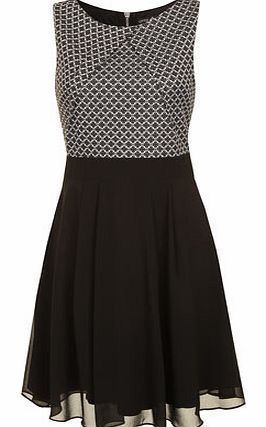 Dorothy Perkins Womens Grey print skater dress- Black/Grey