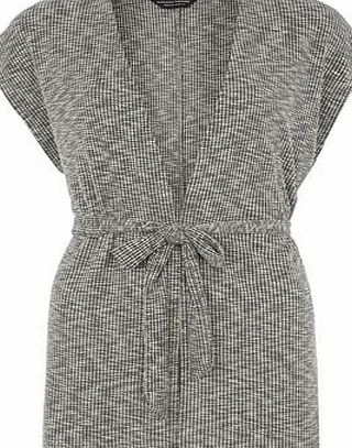 Dorothy Perkins Womens Grey Rib Sleeveless Cardigan- Grey