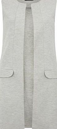 Dorothy Perkins Womens Grey Sleeveless Jersey Jacket- Grey