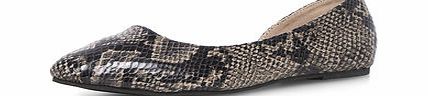 Dorothy Perkins Womens Grey snake effect open wide fit pumps-