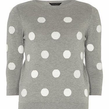 Dorothy Perkins Womens Grey Spot Embellished Jumper- Grey