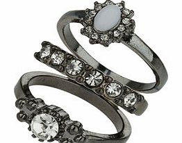Dorothy Perkins Womens Gunmetal Cocktail Stack Ring- Grey