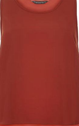 Dorothy Perkins Womens High Neck Sleeveless Top- Orange DP05572816