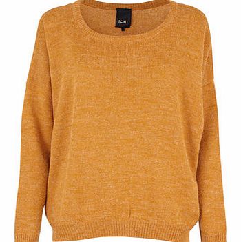 Womens Ichi Relaxed Fit Jumper- Brown DP27100011