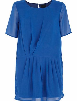 Womens Ichi Short Sleeve Dress- Blue DP27100021