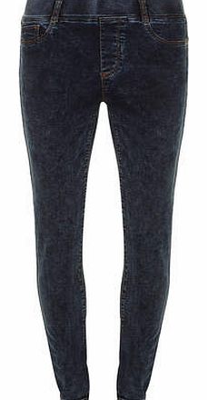 Dorothy Perkins Womens Indigo Acid Wash Eden Jeggings- Blue