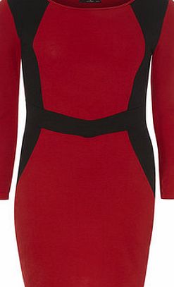Dorothy Perkins Womens Indulgence Red Black V Band Pencil Dress-
