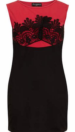 Dorothy Perkins Womens Indulgence Red Lace Dress- Red DP61460219