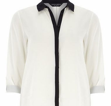 Dorothy Perkins Womens Ivory and Blush Placket Shirt- Black