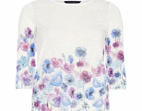 Dorothy Perkins Womens Ivory Burnout Poppy Top- Ivory DP56395282