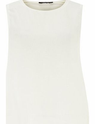 Dorothy Perkins Womens Ivory Crepe Rib Neck Shell Top- Black