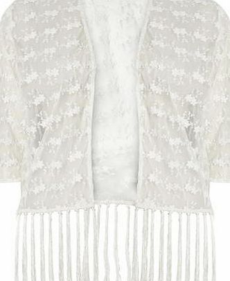 Dorothy Perkins Womens Ivory Embroidered Kimono- White DP67191222