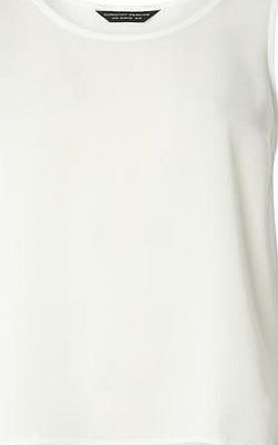 Dorothy Perkins Womens Ivory High Neck Sleeveless Top- White