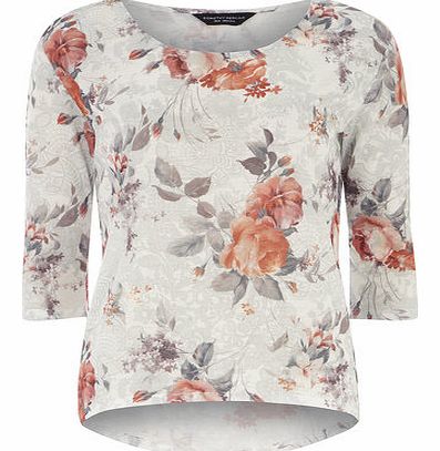 Dorothy Perkins Womens Ivory lace floral long sleeve top- Multi