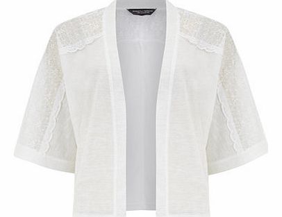 Womens Ivory lace insert kimono- White DP56378682