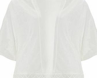 Dorothy Perkins Womens Ivory lace trim kimono- Ivory DP56426182