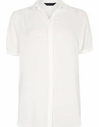 Dorothy Perkins Womens Ivory Long Line Shirt- White DP05514682