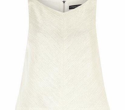 Dorothy Perkins Womens Ivory Metallic Shell Top- White DP05505982