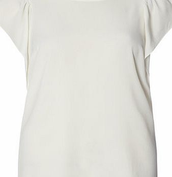 Dorothy Perkins Womens Ivory Popcorn Ruffle Top- White DP05520522