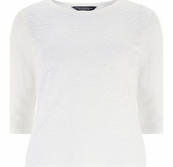 Dorothy Perkins Womens Ivory rose Textured sweat top- Ivory