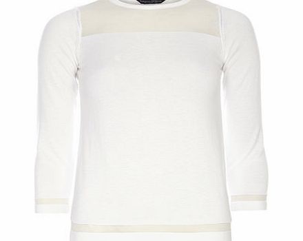 Dorothy Perkins Womens ivory Sheer Stripe Jumper- White DP55320222