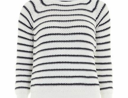 Dorothy Perkins Womens Ivory Stripe Jumper- White DP55309322