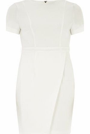 Dorothy Perkins Womens Ivory Wrap Crepe Dress- White DP07229582